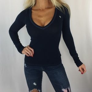 Abercrombie and Fitch long sleeve navy T, small